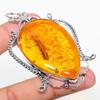 Подвеска ручной работы из стерлингового серебра 925 пробы с натуральным балтийским янтарем 2,99 дюйма j7s82