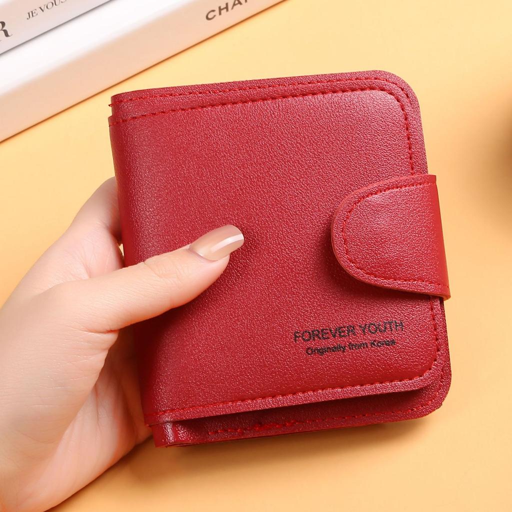 Женские кошельки красные черные маленькие мини-кошельки с застежкой-молнией и держателем для карт с кожаной пряжкой