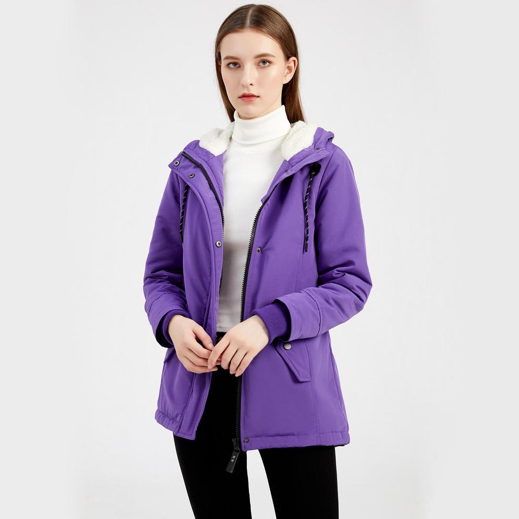 Женская зимняя теплая водонепроницаемая куртка-пуховик с ветрозащитным капюшоном на флисовой подкладке, стеганая утолщенная парка, зимнее пальто, лыжная верхняя одежда для улицы, S-5XL, большие размеры, большие размеры