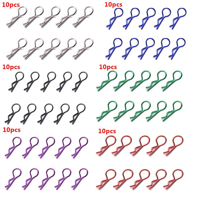 10Pcs Stainless Steel Body Clips R Pin Shell For Redcat Hsp 1/10 Rc Car Parts