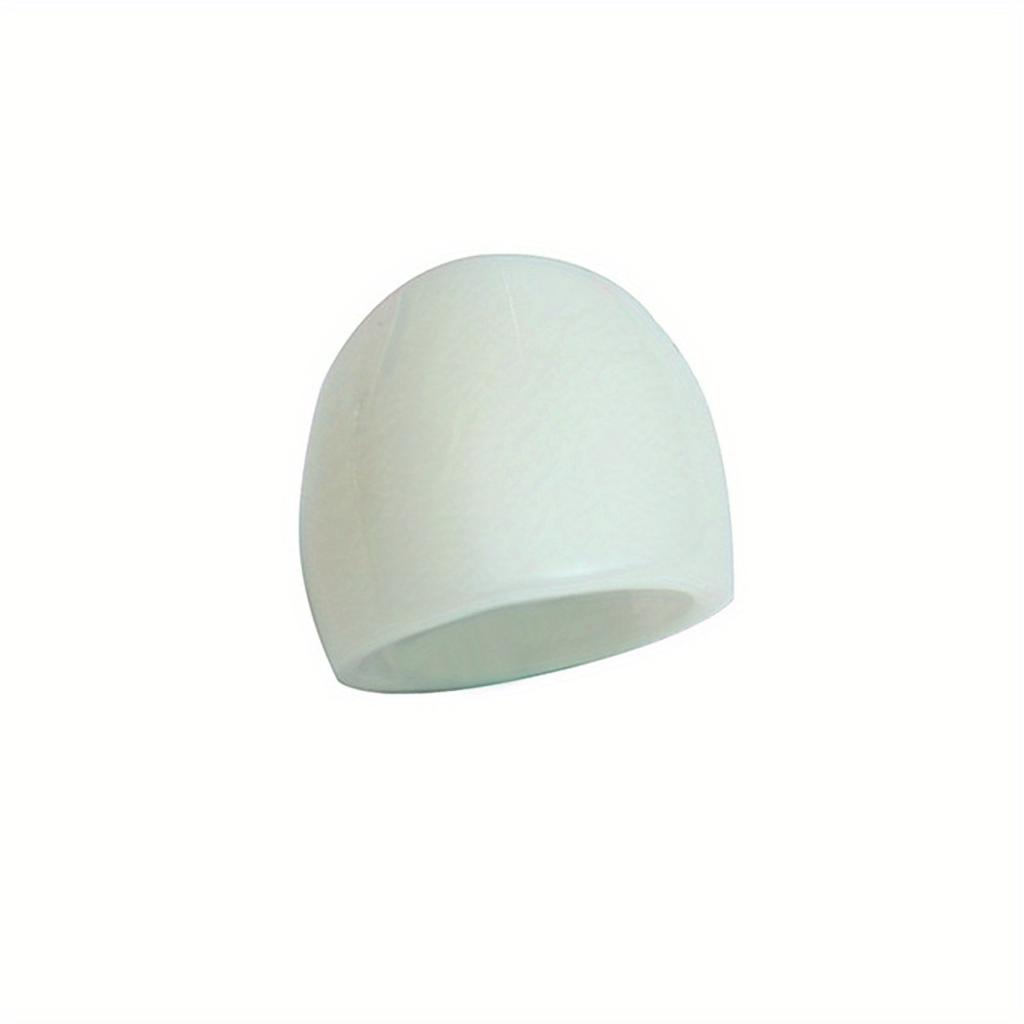 2pcs Fashion Chunky Ring Made Of Resin Ocean Blue + Milky White Match Daily Outfits Dainty Party Accessories Symbol Of Peace And Love