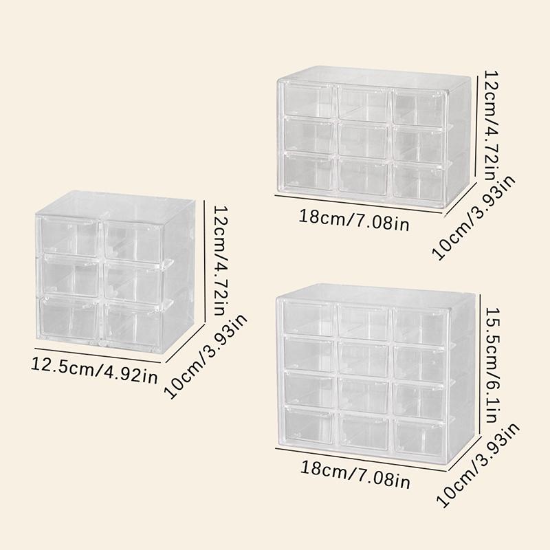 Beauty Contact Lens Storage Box Daily Disposable Contact Lens Cabinet Multi-Grid Large Capacity Eye Rack Transparent Storage Box