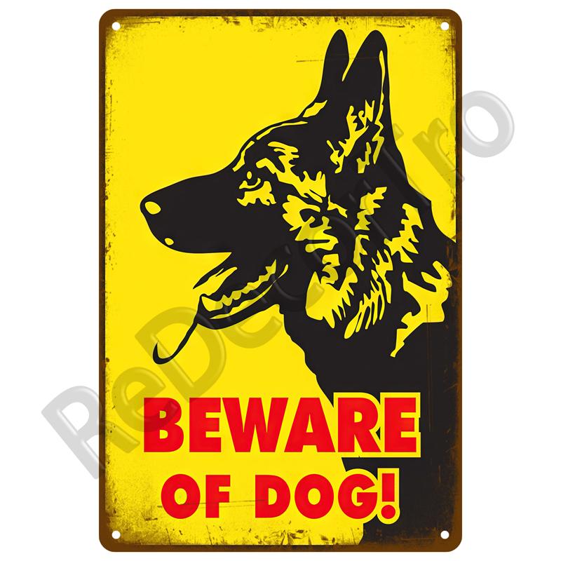Metal Sign Decorative Wall Plate Art Beware Plaque Metal Vintage Decor Accessories Warning Danger Tin Sign Poster Caution Beware