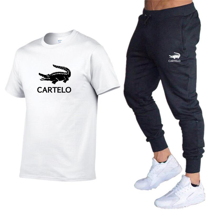 2024 Весна Лето Мужской спортивный костюм Мужские комплекты Мужская футболка + мужские шорты Мужская одежда Костюмы Спортивный костюм Мужской повседневный костюм с коротким рукавом