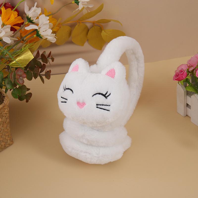 Корейская версия осенне-зимних плюшевых теплых наушников, плюшевые милые мультяшные наушники-кошки защищают уши от холода