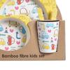 Детский набор посуды из бамбукового волокна Детская мультяшная миска Тарелка с секциями Ложка Вилка Чашка Подарочный тип 3