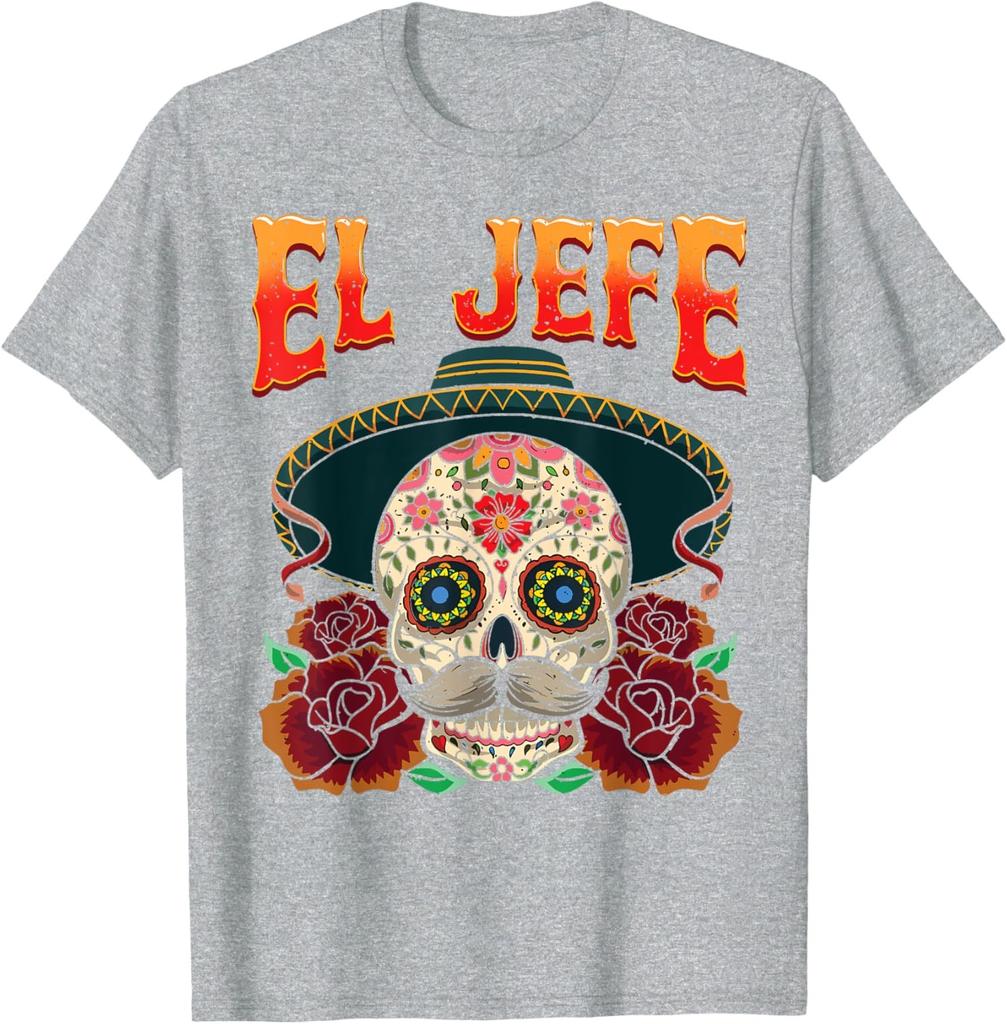 Day Of The Dead Mexico El Jefe Boss Sugar Skull Unisex T-Shirt