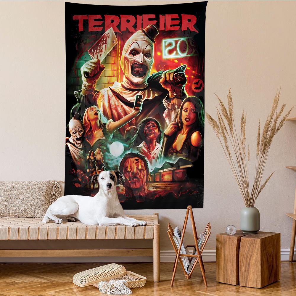 VIKAMA Gory Art Tapestry Theme Decorative Painting Living Room Tapestry Horror Theme Bedroom Decoration Halloween Gift