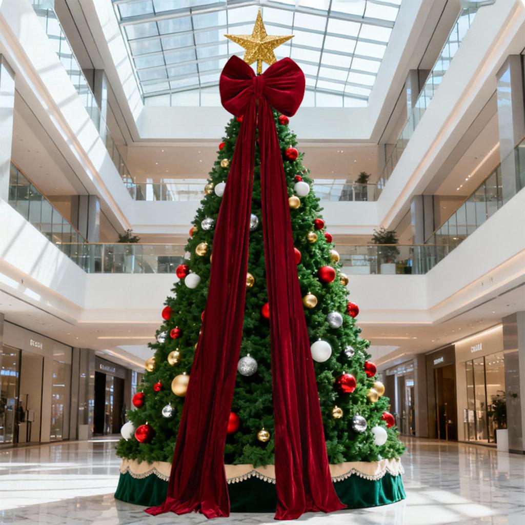 Большой красный бант на верхушку елки, Рождественский бант для елки, Украшение для отеля и торгового центра