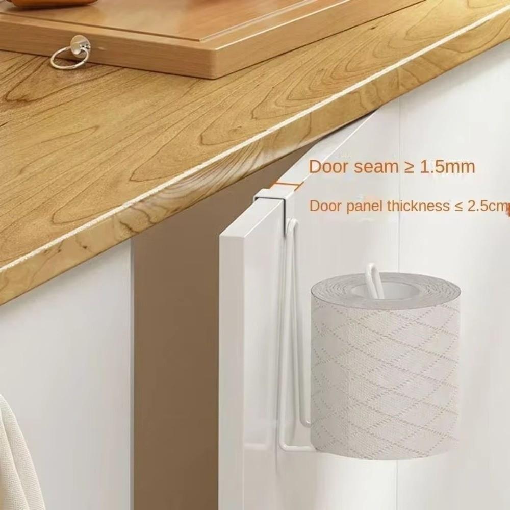 Stainless Steel Toilet Paper Holder Wall Mount Easy Hooks Tissue Towel Roll Dispenser Multifunctional No Punching