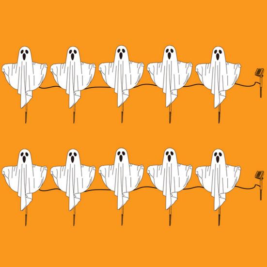 Waterproof Solar Ghost Lights with Playful Face Design LED Ghostly Ground Lamps Outdoor Halloween Decorations for Yard Garden Pathway