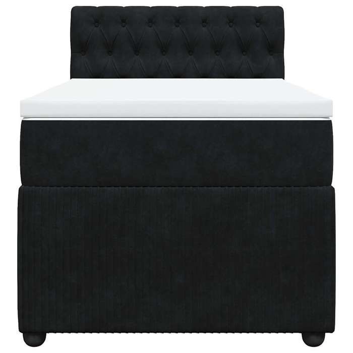Maison Exclusive - Sommier à lattes de lit avec matelas Noir 90x190 cm Velours