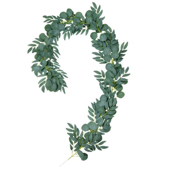 Искусственный эвкалиптовый венок озеленения растений лозы для домашнего свадебного декора сада