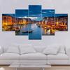 5 шт. ночной пейзаж закат Венеция Большой канал лодка холст картины постеры и принты настенные панно домашний декор без рамки