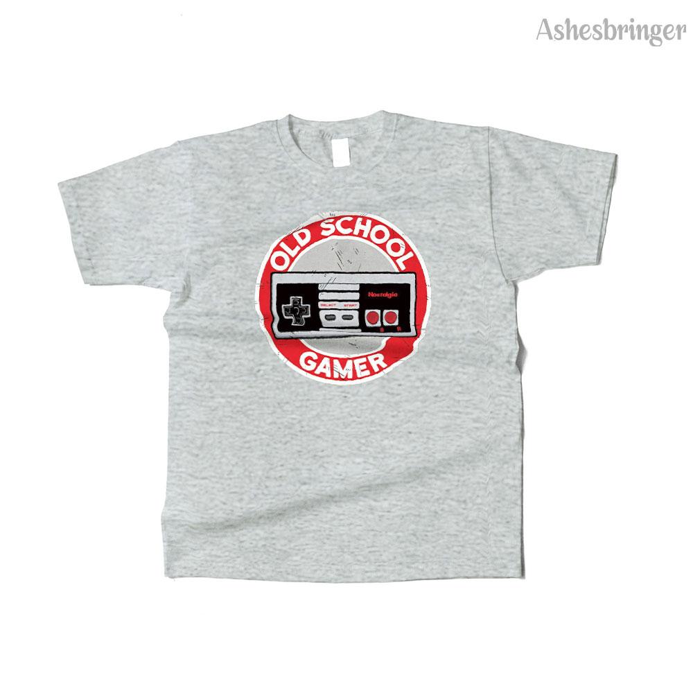Mens Cotton Old school gamer 8 bit Graphic Retro T Shirt Street Casual Style Tee for Men and Women