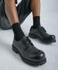 MIAMIPROJECT Mono47 Kneesle Bold Toe Lug Sole 4-Hole Derby Shoes Ink Black
