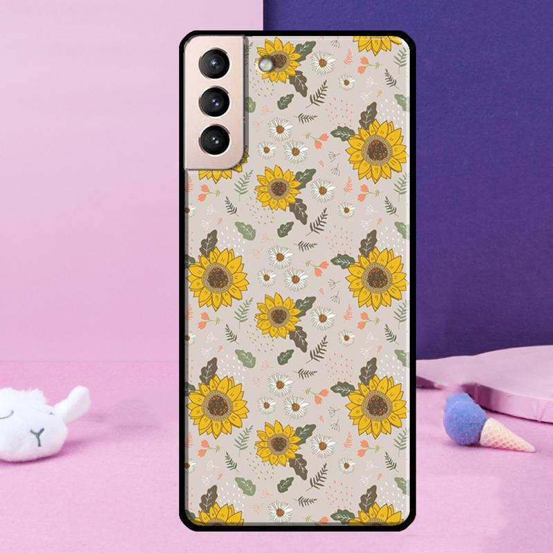 Летний Цветочный Чехол с Ромашками и Подсолнухами для Samsung Galaxy S24 Ultra S25 Ultra S9 S10 S20 S21 S22 Plus S23 S24 FE