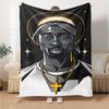 1 шт. Плед в стиле Hip Hop 2Pac, Мягкий, Легкий, Для всех сезонов, Многоцелевой плед для дивана, кровати, офиса и пикников, Французский стиль с культовыми обложками альбомов и цитатами