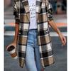Autumn European & American Plaid Lapel Women's Casual Blazer