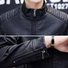 Осенне-зимняя куртка с воротником-стойкой, мужская куртка из искусственной кожи на флисовой подкладке с длинными рукавами, плиссированные карманы на плечах, планка на молнии, кардиган, верхняя одежда