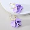 Unusual Earrings For Women Korean Fashion Acrylic Rose Petals Flower DangleTrend Luxury Design Wedding Party Jewelry Accessories