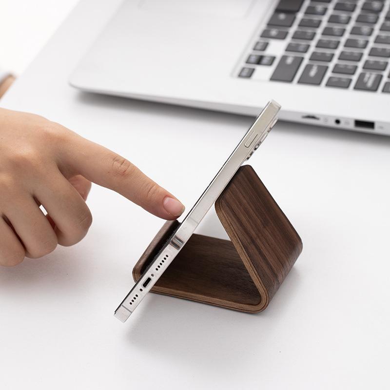 Держатель для мобильного телефона из грецкого ореха, Настольный держатель, Подарок, Ленивый деревянный универсальный портативный персонализированный полюс два в одном