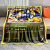Pokémon Cards Garchomp Printed Blanket Cartoon Flannel Fluffy Soft Blanket for Adult Kids Plush Sofa Bed Car Camping for Gifts