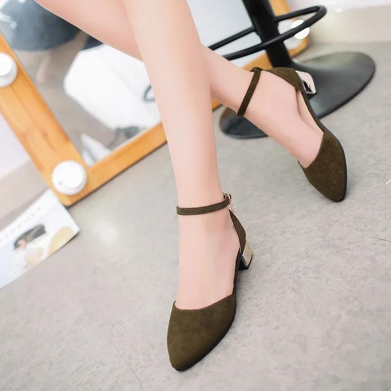 Туфли на плоской подошве, повседневные балетки с острым носком и пряжкой, удобные балетки больших размеров, женские кожаные туфли на мелкой плоской подошве