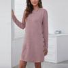 Autumn Winter Casual Loose Round Neck Long Sleeved Women's Casual Dresses