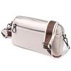 Women's Rectangular Bag with Pockets Made of Genuine Leather Vintage 22598 White