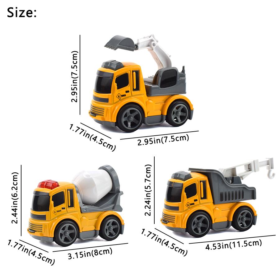 3 вида инерционных инженерных машин Мини-модель игрушка Литой сплав Экскаватор Кран Бульдозер Инерционный для игрушек для мальчиков Подарок для ребенка