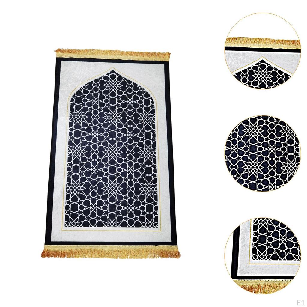 Muslim Prayer Rug Carpet Unique Nonslip Thick Ornament Cushion Mat Floormat for Travel