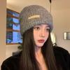 Thickened Beanies Hat Korean Style Pullover Hat Letter Chic Knitted Hat  Outdoor