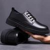 Business small leather shoes men's casual shoes British style shoes new versatile lace-up wedding business men's shoes