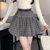 Autumn 2025 Women's Plaid Ruffle A-Line High Waist Slimming Short Skirt, Anti-Exposure