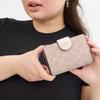 New COACH Corner ZipSignature Coated Canvas Wallet Medium Size Women's Sand & Chalk CW786-IMXDM