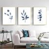 Branches and Leaves Canvas Painting Indigo Blue Botanical Posters and Prints Navy Blue Wall Picturefor Living Room Home Decor