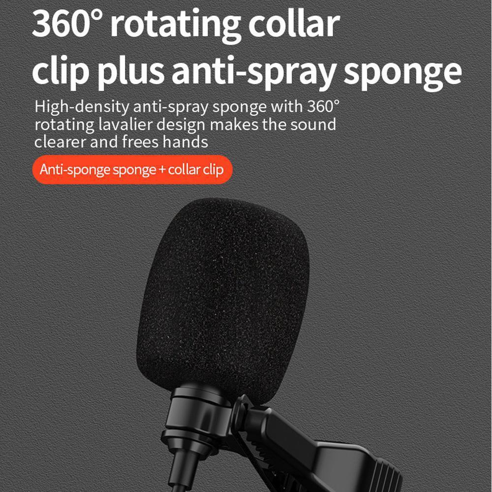 Всенаправленный петличный конденсаторный микрофон для записи для смартфонов iOS Android, планшетов