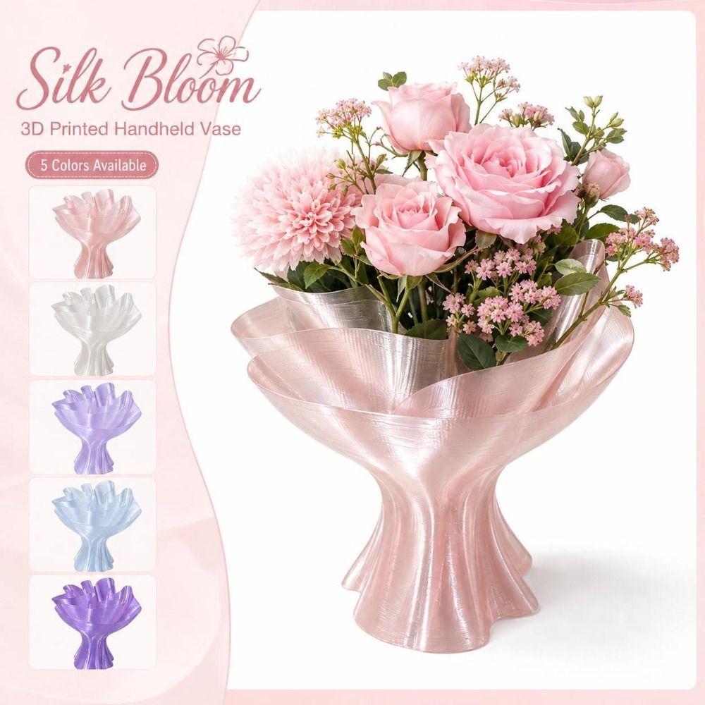 3D Printed 3D Printed Flower Vases Vintage Style Flower Plant Pot Decorative Vase Tabletop Display