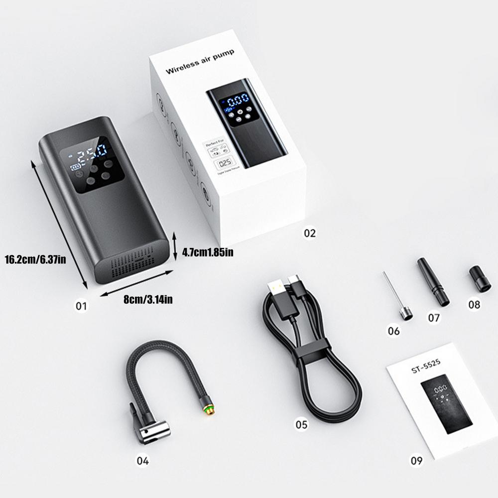 Быстрый беспроводной воздушный насос для автомобильных шин Беспроводной велосипедный воздушный насос Портативный насос для накачивания автомобильных шин Быстрый насос для накачивания автомобильных шин