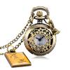 Retro Vintage Bronze Pendant Pocket Watch Little Cute Drink Me Tag Necklace Chain Top Fashion Gifts for Girls Women