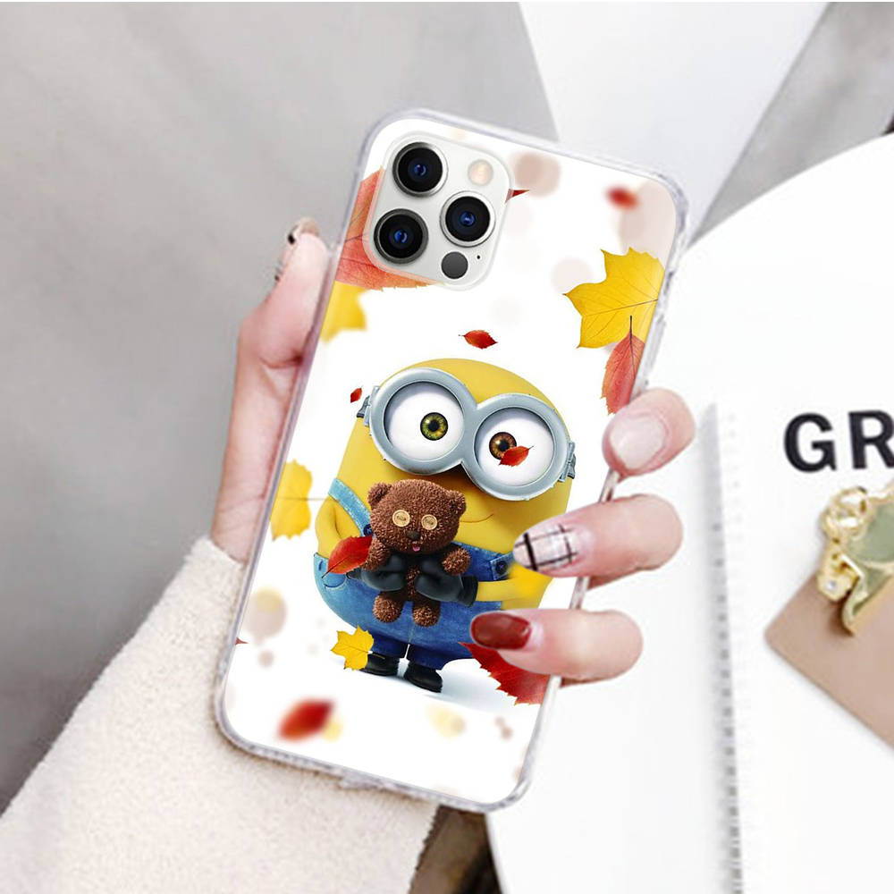 JM30 Minion Прозрачный чехол для Samsung A04 A14 A23 M33 M53 Realme 10 9 C35 C55 VIVO Y02 X80 Infinix Hot 30 Note 11 Tecno Spark 8P Pro