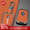 Hot 2025 Orange Leather Zinc Alloy Car Remote Key Case For BMW I3 I8 Series 2014 2015 2016 2017 2018 Protection Keychain Accesso