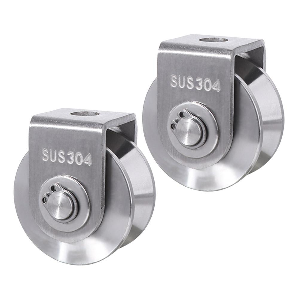 Corrosion Resistant V Sliding Gate Roller Wheel 304 Stainless Steel Pulley  Material Handling