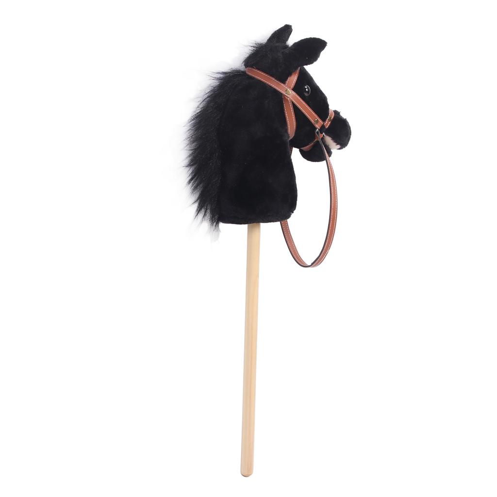 Plush Horse Riding Stick for Kids Balance Development Sturdy Wooden Pole Soft Plush Horse Head
