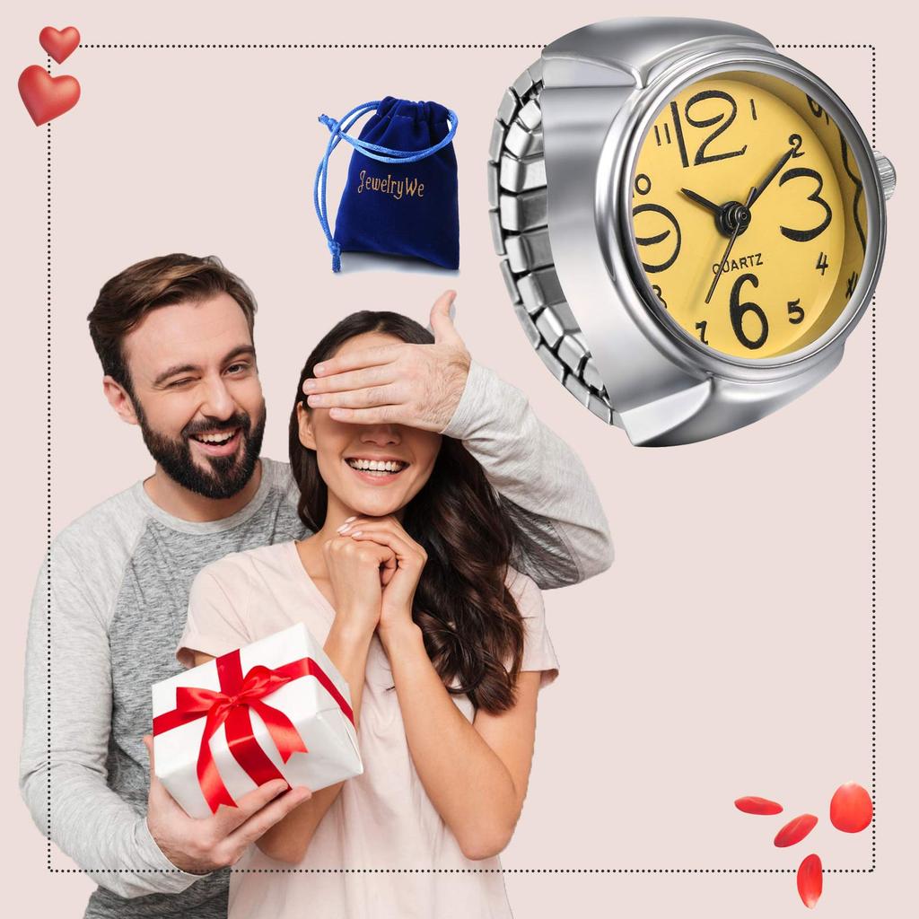 Кольцо для часов JEWELRYWE из нержавеющей стали, популярное, водонепроницаемое, аналоговое, кварцевое, для бизнеса, повседневного, модного аксессуара, подарка на день рождения, на Рождество