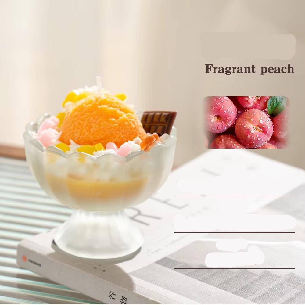 Summer Fruit Ice Cream Soy Wax Candle Dessert Jar Aromatherapy Gift Set Yogurt Cup Scented Candle for Birthday Party Favors