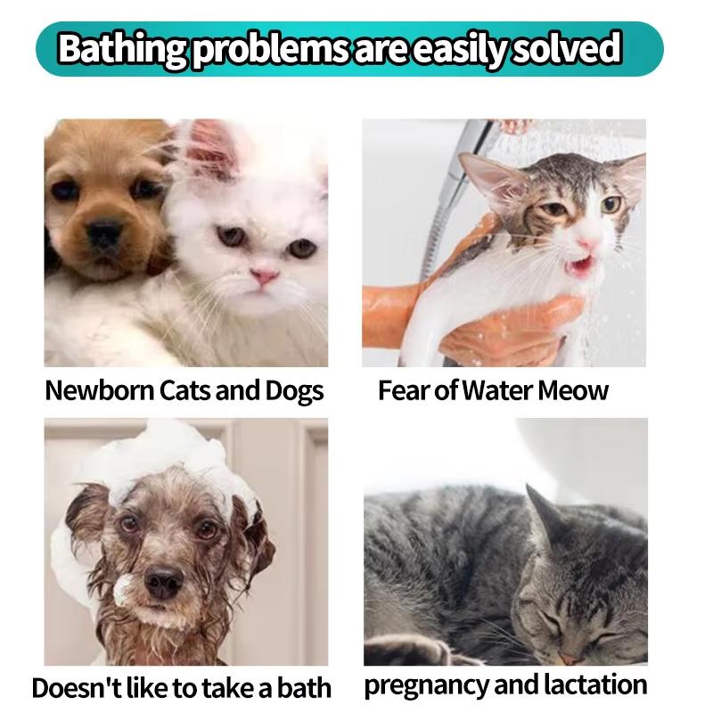 Cat Body Cleaning Soft Pet Wipes Glove Unscented Hypoallergenic Rinse Free Deodorizing Waterless Bath for Indoor Cats