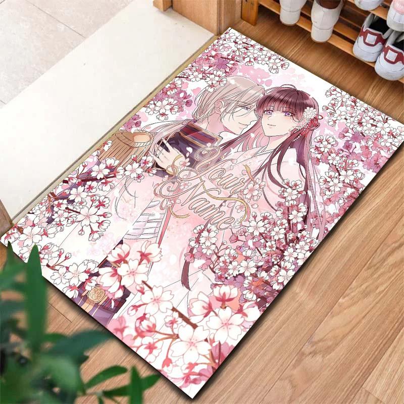 Cherry Blossom Journey Custom Name Carpet Rug For Living Room Bedroom Home Sofa Decoration Kids Play Nonslip Floor Mat