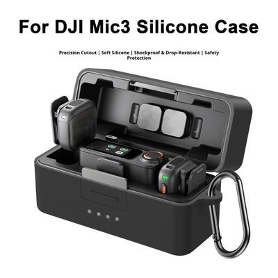 Силиконовый защитный чехол для беспроводного микрофона DJI Mic 3, противоударный, защищающий от царапин, для передатчика и приемника, а также зарядного устройства.